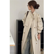 ONEDEW國際品牌風(fēng)衣外套女2025新款秋季巨好看中長(cháng)款小個(gè)子英倫風(fēng)韓系高 米白色[高品質(zhì)包郵] XS[贈防塵袋+衣架] 均碼