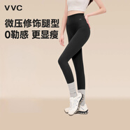 VVC打底褲女春秋外穿鯊魚(yú)安全褲顯瘦緊身瑜伽褲女高腰提臀魔術(shù)鉛筆褲 【抗菌蜜臀褲】曜石黑 S