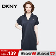 唐可娜兒（DKNY）【京東奧萊】新款夏季連衣裙女短袖中長(cháng)裙寬松顯瘦休閑百搭寬松DP DP2D4570-001 XS