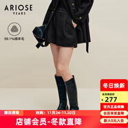 艾諾絲雅詩(shī)【商場(chǎng)同款】冬季新款高腰氣質(zhì)百搭雙面呢短褲休閑褲31013091 黑色 XL