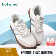 熱風(fēng)（Hotwind）男鞋秋季新款男士時(shí)尚圓頭系帶休閑鞋學(xué)院風(fēng)百搭板鞋潮 70白銀 40 偏大半碼