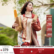 兩三事披肩斗篷外套女秋冬連帽長(cháng)款藍色毛衣開(kāi)衫外搭大衣梵高信使 磚紅色-y 均碼 F