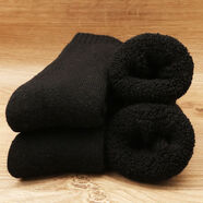 暢印東北特厚襪子男士冬季超厚棉襪子加絨加厚防寒保暖冬天毛襪男款 【特厚】黑色 2雙 均碼 39-45碼 男款