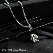 鈦鋼嘻哈風(fēng)格吊墜項鏈 日韓風(fēng)格衛衣項鏈 男女通用潮牌長(cháng)項鏈 宇航星空人 /鋼鏈長(cháng)70cm