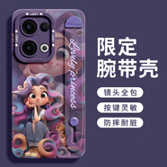 美迷（MEIMI）適用OPPORe4手機殼13新款14pro硅膠12腕帶11保護套10女9可愛(ài)8支架7卡通6防滑5鏡頭全包reno防摔pro 暗紫色腕帶支架可愛(ài)公主[A9719] 送多功能1 OPPO Reno12 Pro