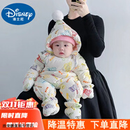 迪士尼（Disney）新生嬰兒羽絨連體衣服冬季0-1男女寶寶秋冬裝外出抱衣服輕薄包腳 花米奇 80 建議75-85cm9-12月cm