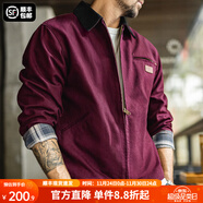 馬登工裝底特律獵裝夾克男美式復古J001巴恩風(fēng)翻領(lǐng)谷倉外套秋季新款 火龍果色 【安可拉紅/衣服男裝】 3XL