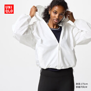 優(yōu)衣庫女裝便攜式防紫外線(xiàn)連帽外套/防水款輕薄防曬衣478553 474175/01乳白色 L