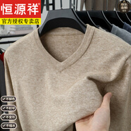 恒源祥100純色羊毛絨衫羊毛衫男半高領(lǐng)秋冬季長(cháng)袖套頭寬松毛衣男打底衫 駝色V  100%不起球不掉色 2XL 180/92A 建議穿160-175斤
