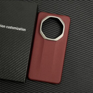 適用華為Mate70RS手機殼非凡大師60RS凱夫拉保護套全包磨砂硬殼 紅色小米格金屬圈 華為Mate 70RS