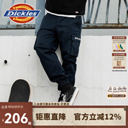 dickies休閑褲 男女同款新復古回潮印花多口袋束口工裝褲百搭8 深海軍藍 32