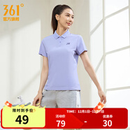 361°運動(dòng)翻領(lǐng)t恤2025年春夏季新款休閑透氣短袖情侶POLO衫開(kāi)學(xué)季 【女款】淡薄紫 XL