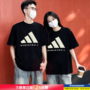 阿迪達斯（adidas）t恤男裝女裝 2025夏季新款情侶短袖運動(dòng)服潮流寬松半袖棉質(zhì)上衣 黑色-JY0199/情侶單件裝 L