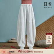 日著(zhù)原創(chuàng  )設計棉麻香蕉褲2025年秋季新款寬松慵懶風(fēng)休閑褲子女 綿羊白 XL