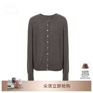 麥檬MM輕奢精紡山羊絨針織衫上衣開(kāi)衫打底25秋冬新款5GA933951 開(kāi)衫-圓領(lǐng)-棕色5GA933973 S