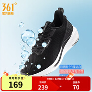 361°運動(dòng)鞋女鞋飛魚(yú)輕質(zhì)透氣Q彈科技黑色通勤緩震回彈休閑跑步鞋女 曜石黑/361度白 35