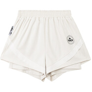 B.Duck【曠野漫步】小黃鴨2025夏季休閑運動(dòng)戶(hù)外防曬網(wǎng)紗拼接短褲 米色 XS