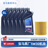 寶馬（BMW）寶馬原廠(chǎng)5W30機油X1系X3系320X5系520 525 530X6X7系全合成潤滑油 5W30 6L+原廠(chǎng)機油濾芯（國五排放）