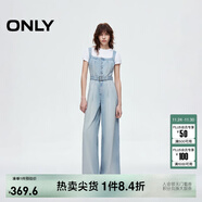 ONLY2025秋季新款做舊水洗寬松闊腿褲長(cháng)褲背帶牛仔褲女|125164004 J32 洗水牛仔藍 L L標準褲長(cháng)