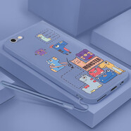 倍思力 適用蘋果6plus手機殼iPhone6S PLus男女款防摔全包磨砂保護套超薄軟外殼 薰衣草灰-拼圖小怪獸 蘋果6plus/6sPLus通用