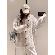 鹿王戀雪韓系軟糯連帽毛衣外套女秋冬季新款牛角扣顯瘦外搭針織開(kāi)衫上衣 奶白色【優(yōu)質(zhì)版】 M 建議90-100斤