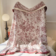 迪ao原單紗布毛巾被全棉四季床單蓋毯雙人毯子空調被夏涼被子 迪奧幻彩蝴蝶紅色 200cm*230cm