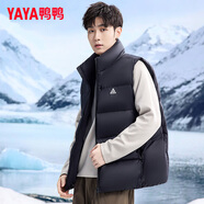 鴨鴨（YAYA）【明星同款】羽絨服馬甲男款2025秋冬新款短款城市輕戶(hù)外套HY 黑色 M /170