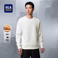 HLA海瀾之家長(cháng)袖t恤男秋季簡(jiǎn)約圓領(lǐng)百搭寬松舒適親膚衛衣男打底T衣服 漂白8M (加絨) 2XL 185/100A