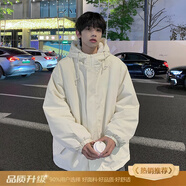 杜小閑羊羔絨棉服男款冬季日系復古青少年連帽棉衣外套加絨加厚寬松棉襖 DSA169-MY001 米色 質(zhì)量升級不加價(jià) L [推薦100-120斤]