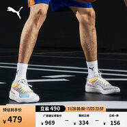 彪馬（PUMA）哈利伯頓同款緩震透氣實(shí)戰籃球鞋男女CLYDE ALLPRO194039 白-島嶼藍-01 39