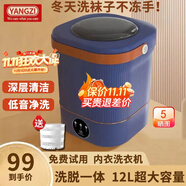 YANGZI揚子集團半全自動(dòng)迷你洗衣機小型洗脫一體 內衣內褲洗衣機學(xué)生宿舍 嬰兒洗襪子機帶脫水租房半自動(dòng) 升級款12L藍【藍光+CLE深度清潔+低音凈洗】