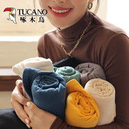啄木鳥(niǎo)（TUCANO）加絨加厚半高領(lǐng)德絨打底衫女內搭秋冬季2025新款時(shí)髦洋氣保暖上衣 輕薄咖色【++厚】薄 2XL (130-145斤)