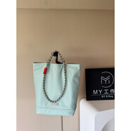 MY輕便防水尼龍托特包休閑大包大容量手提單肩包包通勤包媽咪包潮 綠色_薄荷綠