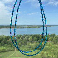 MHFDO克萊因藍色孔雀藍色項煉女孩綠松石海藍寶石神秘14K金鎖骨項煉利 孔雀藍尖晶項煉(短項煉約50cm)