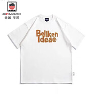 AEMAPE五分短袖男夏季寬松t恤ins潮牌上衣男生潮流一套搭配休閑套裝 053白色上衣_單件T恤 L （建議115-130斤）