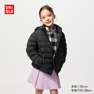 優(yōu)衣庫童裝男女童PUFFTECH空氣棉服可機洗連帽外套排骨棉服478123 09 黑色 160