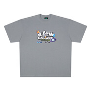 AFGK美式街頭復古像素游戲機短袖t恤男女情侶體恤夏季潮牌半袖 灰色_現貨 S