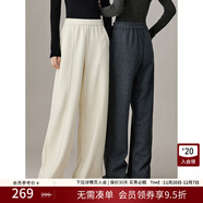 衣香麗影針織醋酸休閑褲新款流行寬松直筒闊腿褲子東方簡(jiǎn)奢風(fēng) 灰色-加長(cháng) M