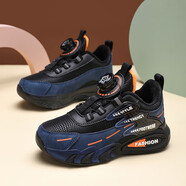 江博士學(xué)步鞋2025新款秋冬季皮面雙網(wǎng)男童運動(dòng)旋轉扣機能鞋 1805深藍皮【剪標撤柜】 39 鞋內長(cháng)24.8cm