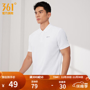 361°運動(dòng)翻領(lǐng)t恤2025年春夏季新款休閑透氣短袖情侶POLO衫開(kāi)學(xué)季 【男款】本白 L