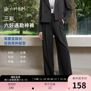 三彩2025秋季新款休閑西裝褲高腰寬松闊腿褲長(cháng)褲通勤Z 深邃灰 XL 170/76A