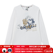 鬼洗25秋季新款 海浪字母金漿印花長(cháng)袖T恤男潮牌家徽刺繡全棉 B24U202 白色 8 XL (180)