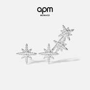 APM Monaco 不對稱(chēng)流星耳環(huán)長(cháng)款掛耳耳飾生日送女友禮物 銀白色