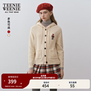 Teenie Weenie小熊女裝秋季紅色簡(jiǎn)約連帽針織開(kāi)衫毛衣外套時(shí)髦休閑 象牙白 M (165)