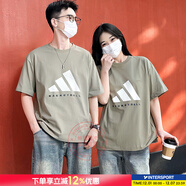 阿迪達斯（adidas）t恤男裝女裝 2025夏季新款情侶短袖運動(dòng)服潮流寬松半袖棉質(zhì)上衣 淡芝麻灰褐-JD6127/情侶單件裝 L