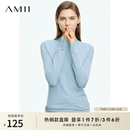 AMII女裝2025秋季簡(jiǎn)潔通勤基礎款百搭半高領(lǐng)修身毛衣女顯瘦長(cháng) 灰藍 M
