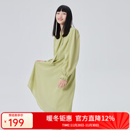 艾萊依（ERAL）商場(chǎng)同款新款系帶蝴蝶結法式氣質(zhì)連衣裙時(shí)尚百搭顯瘦長(cháng)裙子 西芹綠 S 160/84A