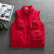 秋冬款現場(chǎng)勘查加棉加絨馬甲多口袋背心出勤工裝團隊定制坎肩外套 紅色 M M100斤以下