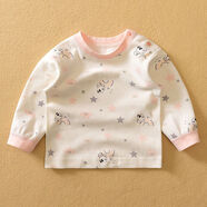 哈咪奇春秋嬰兒純棉秋衣肩扣睡衣寶寶無(wú)骨內衣兒童無(wú)骨棉毛衫上衣 3017春秋純棉無(wú)骨蝦紅 130 130cm無(wú)肩扣