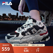 FILA 斐樂(lè )TREK老爹鞋男鞋新款休閑鞋時(shí)尚復古運動(dòng)鞋跑鞋  白蘆筍/漿果藍-WD 40.5